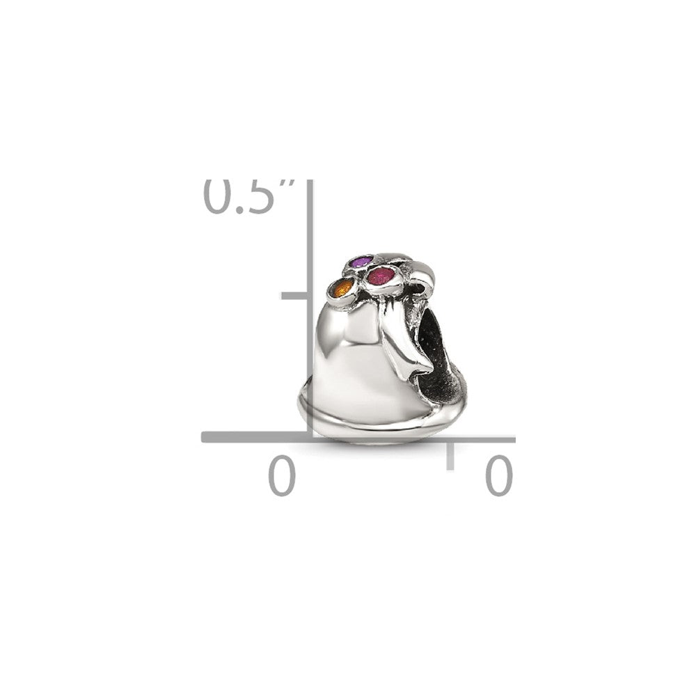 Sterling Silver Reflections Cz Bell Bead