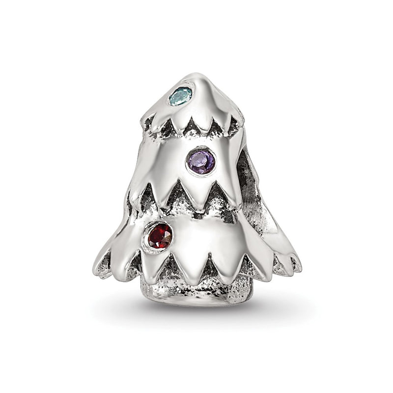 Sterling Silver Reflections Cz Christmas Tree Bead
