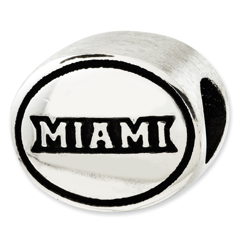 Sterling Silver Antiqued Miami Of Ohio Collegiate Bead