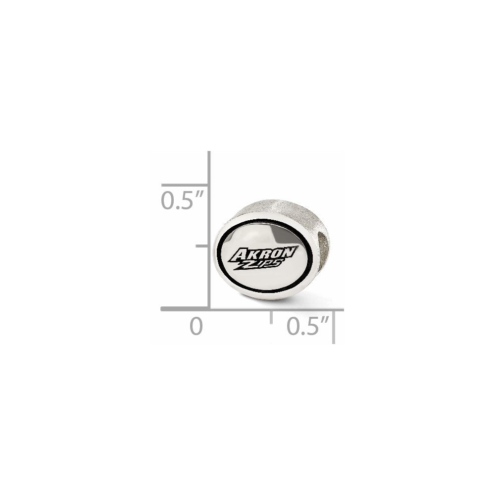Sterling Silver Antiqued University Of Akron Collegiate Bead