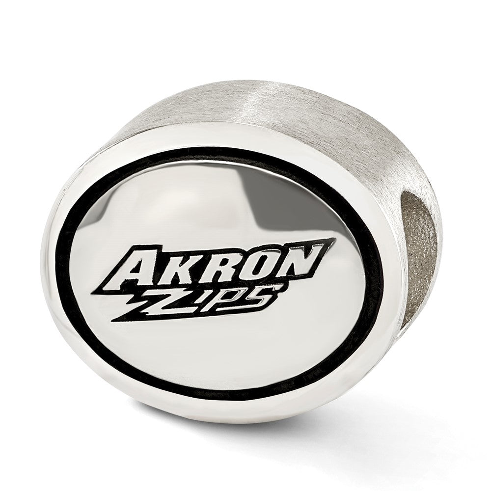 Sterling Silver Antiqued University Of Akron Collegiate Bead