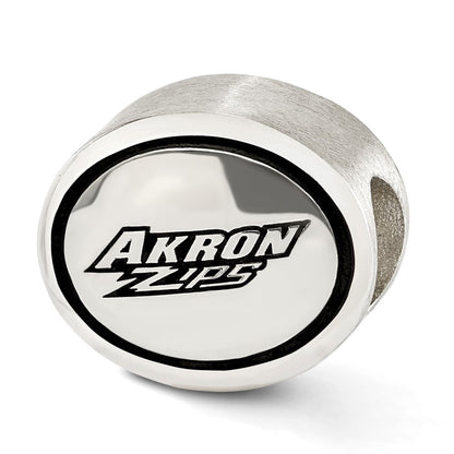 Sterling Silver Antiqued University Of Akron Collegiate Bead