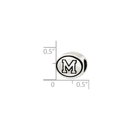Sterling Silver Antiqued University Of Memphis Collegiate Bead