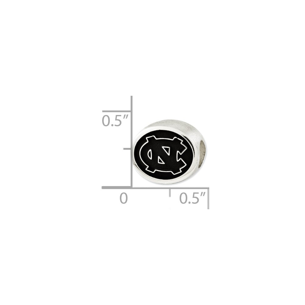 Sterling Silver Antiqued University Of North Carolina Collegiate Bead