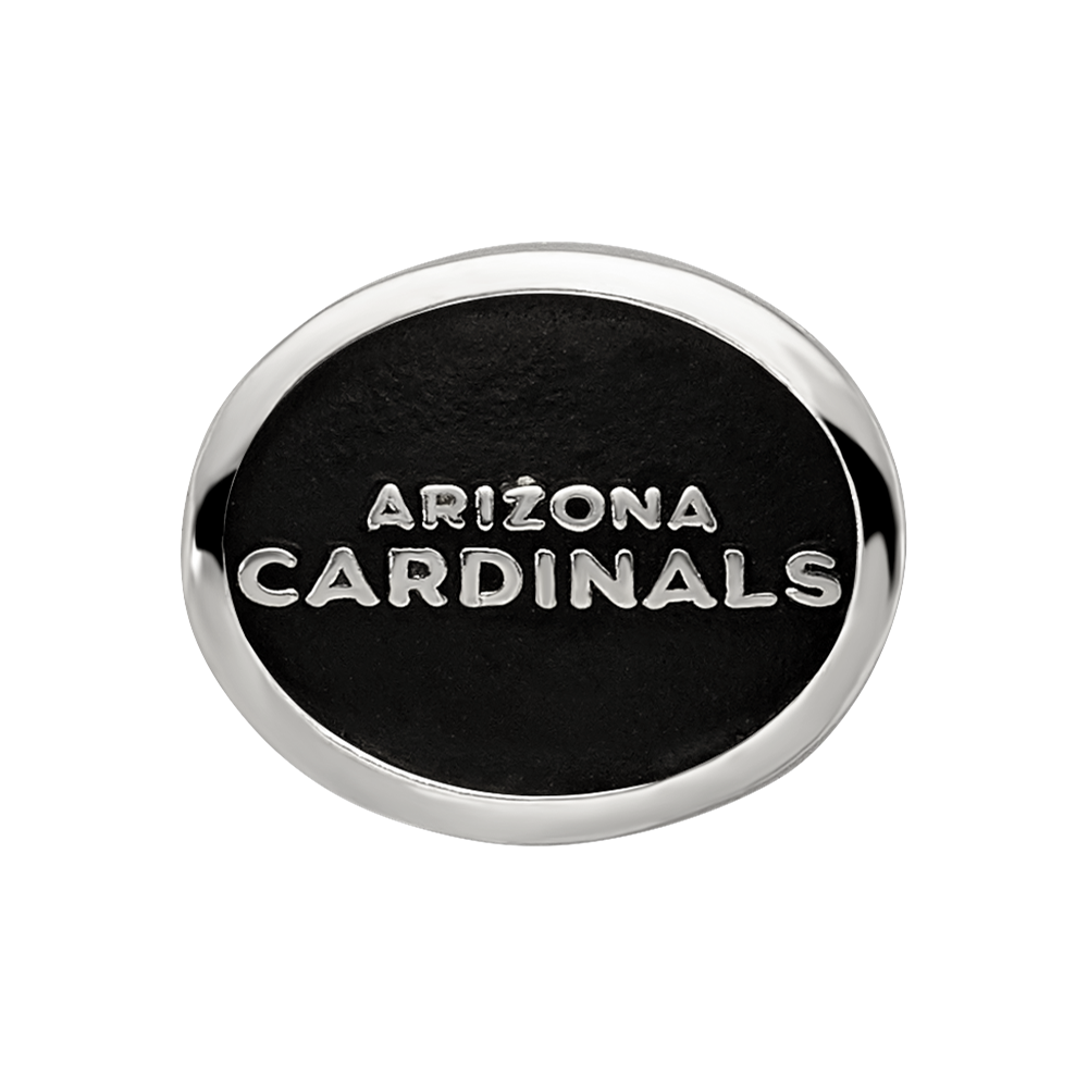 Sterling Silver Enameled Logoart Arizona Cardinals Nfl Bead