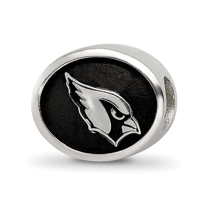 Sterling Silver Enameled Logoart Arizona Cardinals Nfl Bead