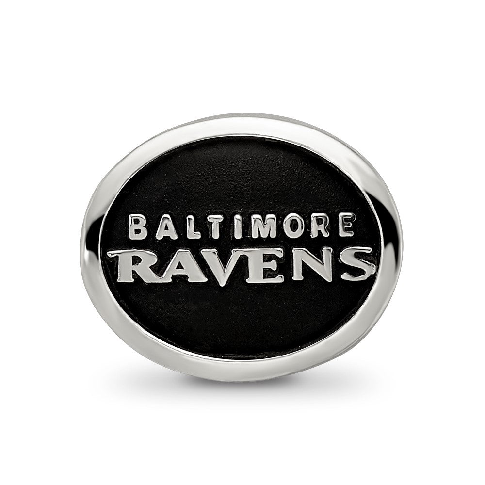 Sterling Silver Logoart Enameled Baltimore Ravens Nfl Bead