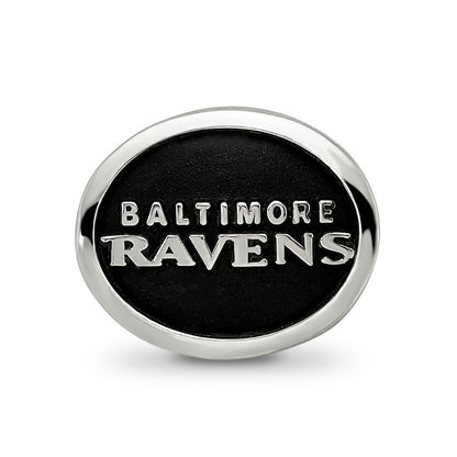 Sterling Silver Logoart Enameled Baltimore Ravens Nfl Bead