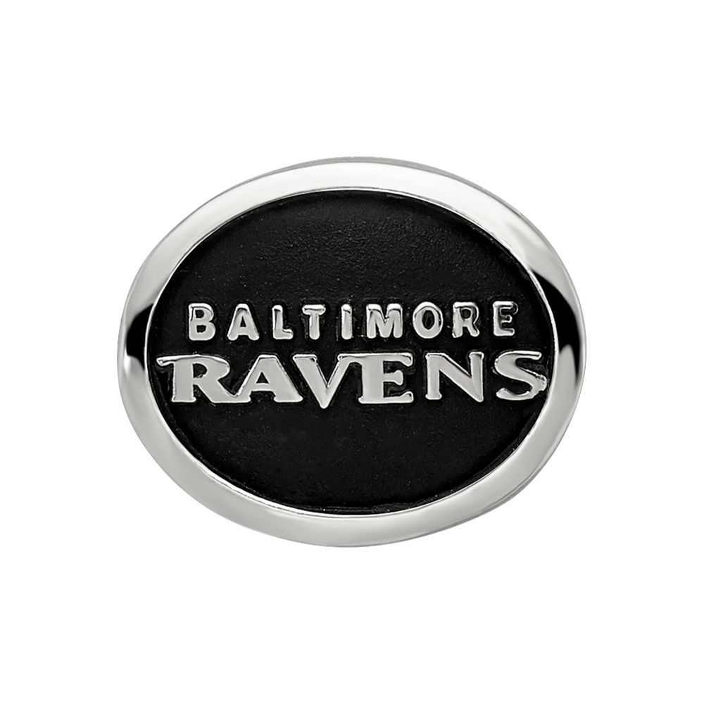 Sterling Silver Logoart Enameled Baltimore Ravens Nfl Bead