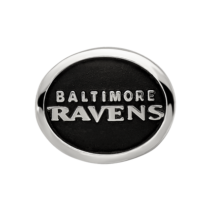 Sterling Silver Logoart Enameled Baltimore Ravens Nfl Bead
