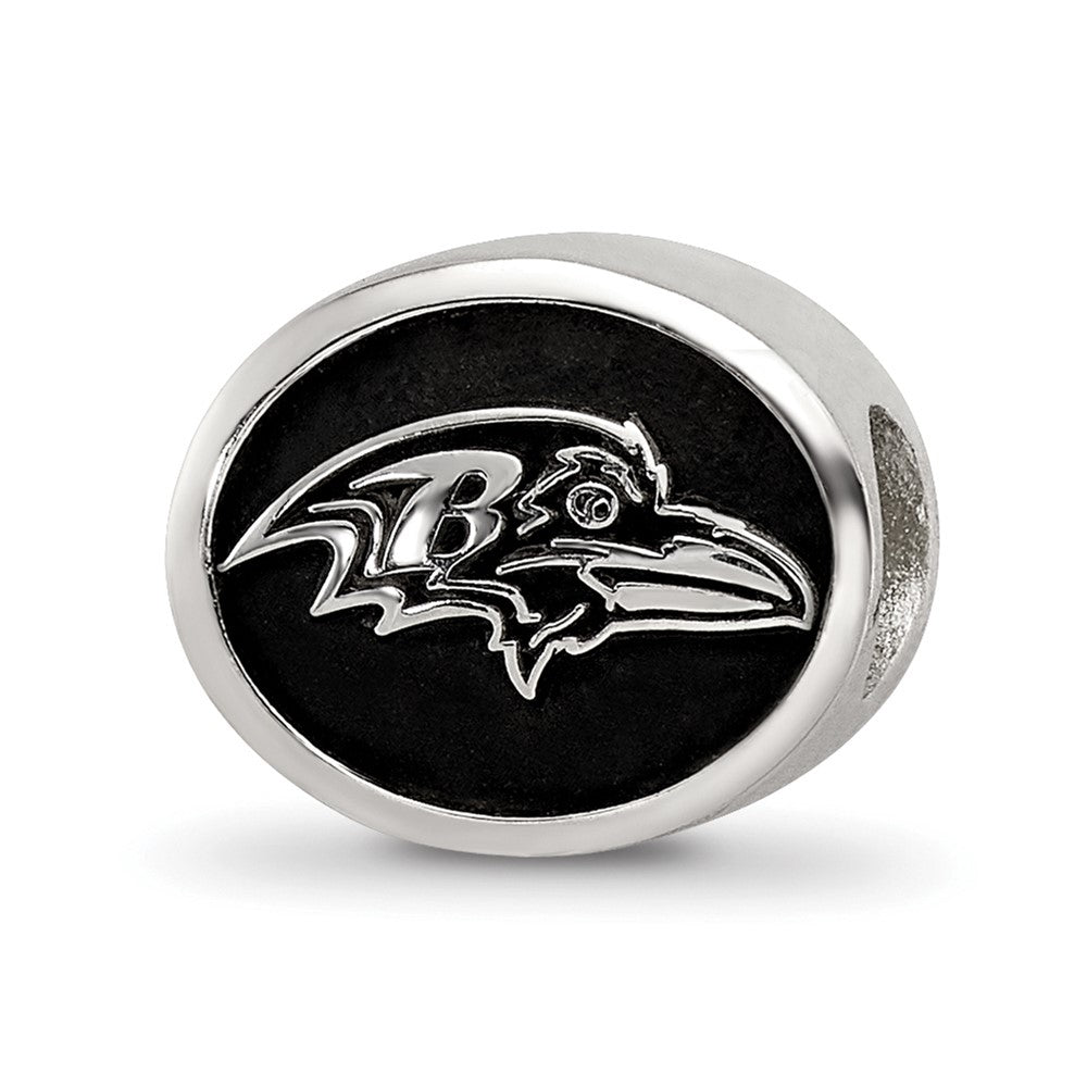 Sterling Silver Logoart Enameled Baltimore Ravens Nfl Bead