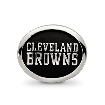 Sterling Silver Logoart Enameled Cleveland Browns Nfl Bead