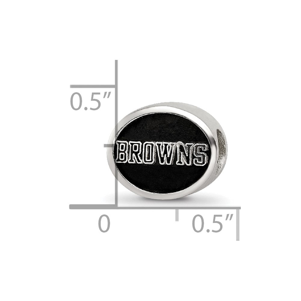 Sterling Silver Logoart Enameled Cleveland Browns Nfl Bead