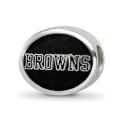 Sterling Silver Logoart Enameled Cleveland Browns Nfl Bead