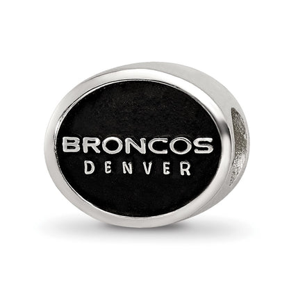 Sterling Silver Logoart Enameled Denver Broncos Nfl Bead