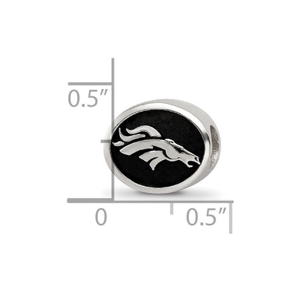 Sterling Silver Logoart Enameled Denver Broncos Nfl Bead