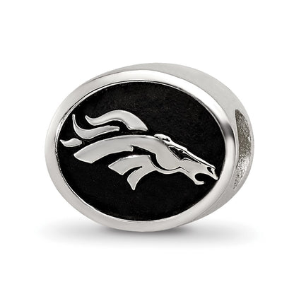 Sterling Silver Logoart Enameled Denver Broncos Nfl Bead