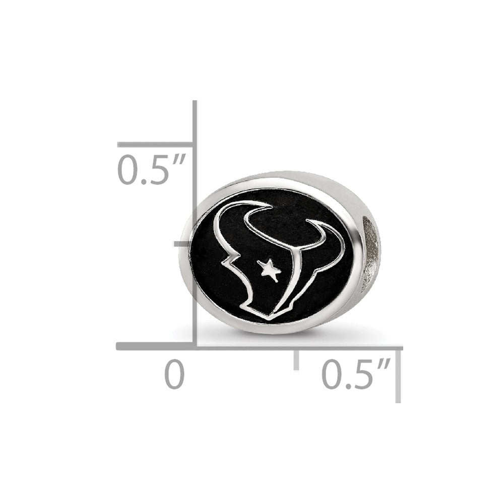 Sterling Silver Logoart Enameled Houston Texans Nfl Bead