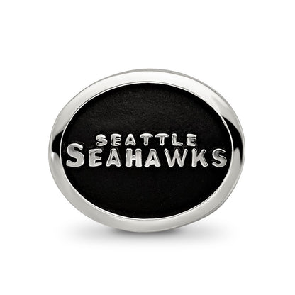 Sterling Silver Logoart Enameled Seattle Seahawks Nfl Bead