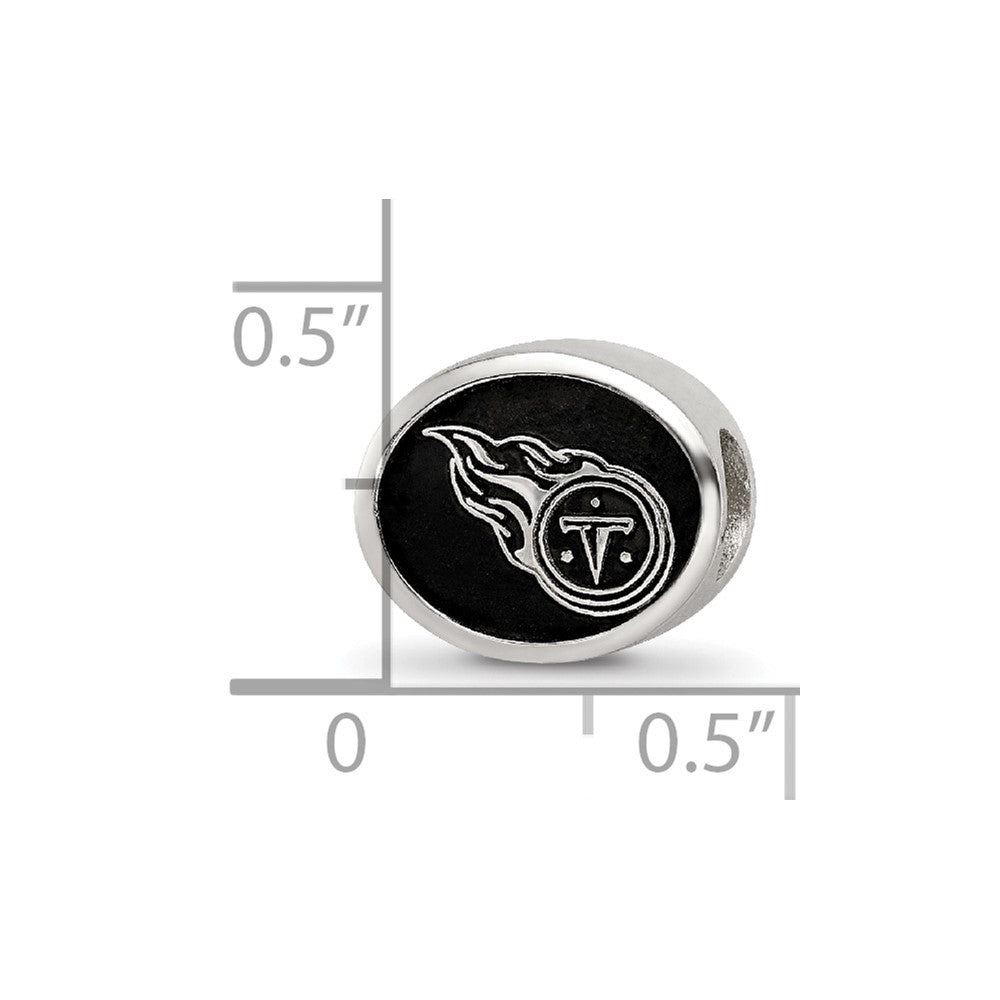 Sterling Silver Logoart Enameled Tennessee Titans Nfl Bead
