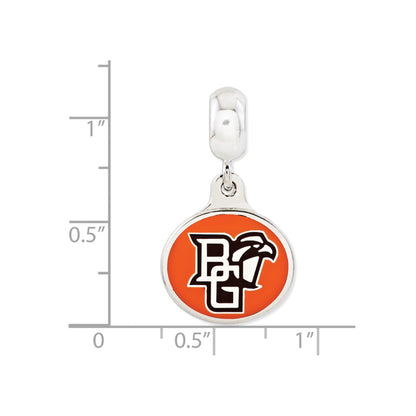Sterling Silver Bowling Green University Collegiate Enameled Dangle Bead