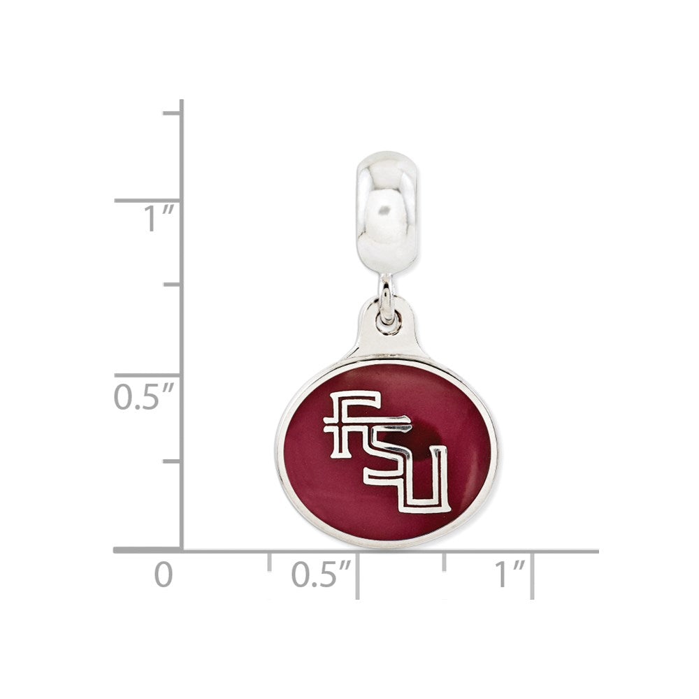 Sterling Silver Florida State Collegiate Enameled Dangle Bead