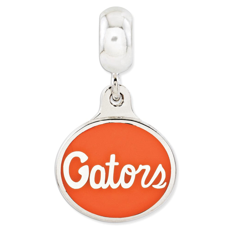 Sterling Silver University Of Florida Collegiate Enameled Dangle Bead