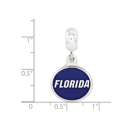 Sterling Silver University Of Florida Collegiate Enameled Dangle Bead