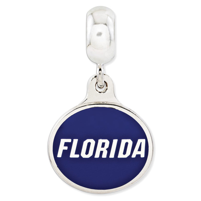 Sterling Silver University Of Florida Collegiate Enameled Dangle Bead