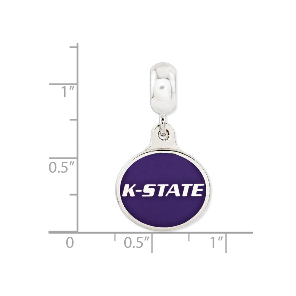 Sterling Silver Kansas State University Collegiate Enameled Dangle Bead