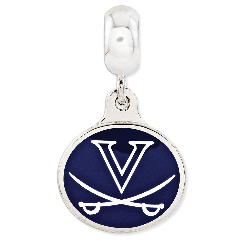 Sterling Silver University Of Virginia Collegiate Enameled Dangle Bead