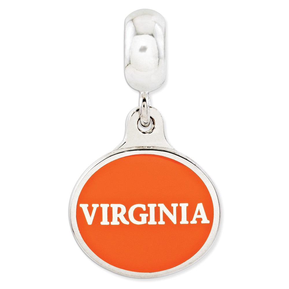 Sterling Silver University Of Virginia Collegiate Enameled Dangle Bead