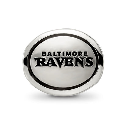 Sterling Silver Antiqued Baltimore Ravens Nfl Bead