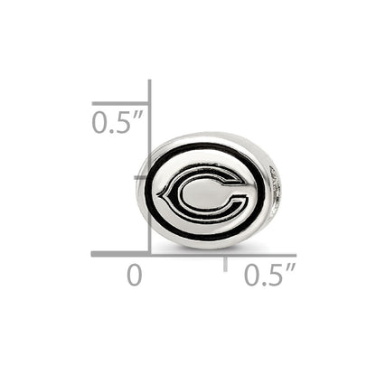 Sterling Silver Antiqued Chicago Bears Nfl Bead