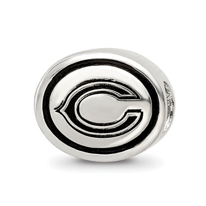Sterling Silver Antiqued Chicago Bears Nfl Bead