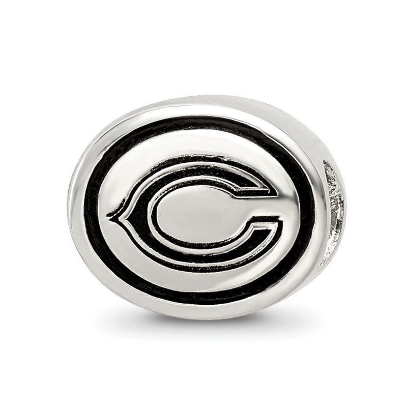 Sterling Silver Antiqued Chicago Bears Nfl Bead