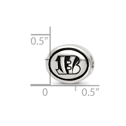 Sterling Silver Antiqued Cincinnati Bengals Nfl Bead