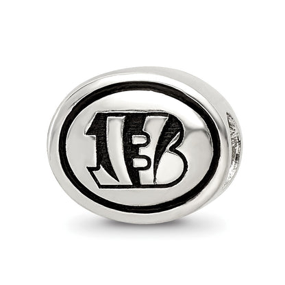 Sterling Silver Antiqued Cincinnati Bengals Nfl Bead