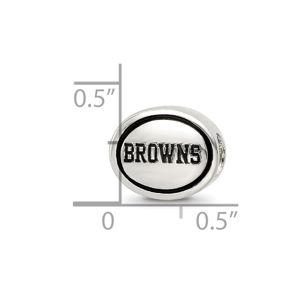 Sterling Silver Antiqued Cleveland Browns Nfl Bead