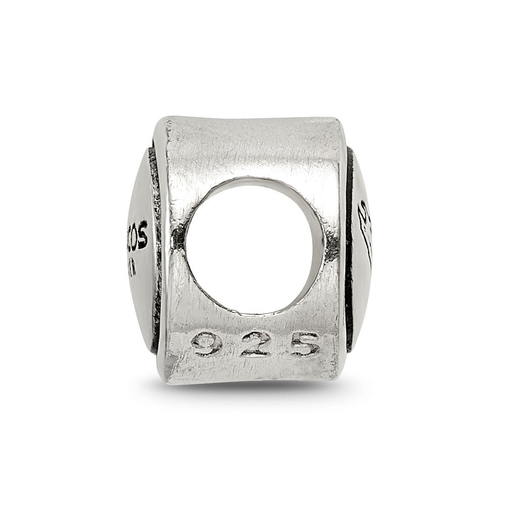 Sterling Silver Antiqued Denver Broncos Nfl Bead