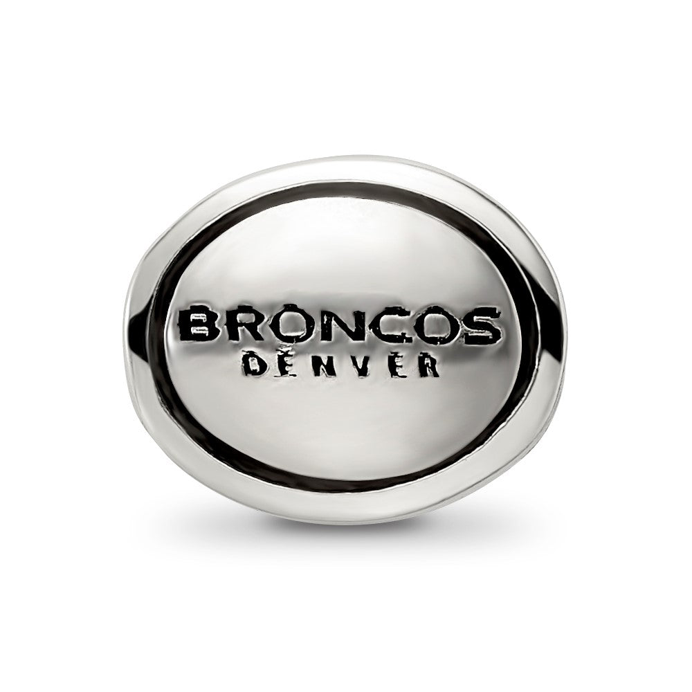 Sterling Silver Antiqued Denver Broncos Nfl Bead