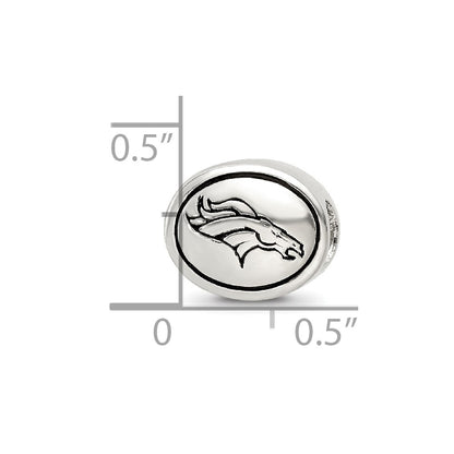 Sterling Silver Antiqued Denver Broncos Nfl Bead