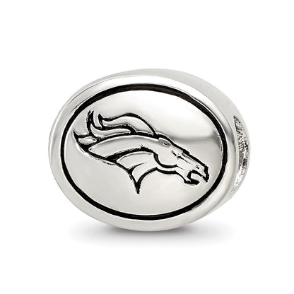Sterling Silver Antiqued Denver Broncos Nfl Bead