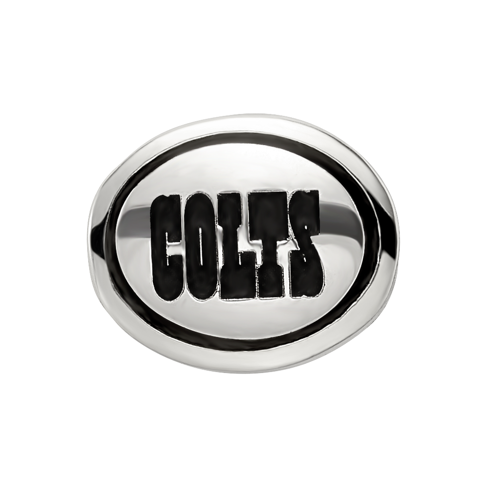 Sterling Silver Antiqued Indianapolis Colts Nfl Bead