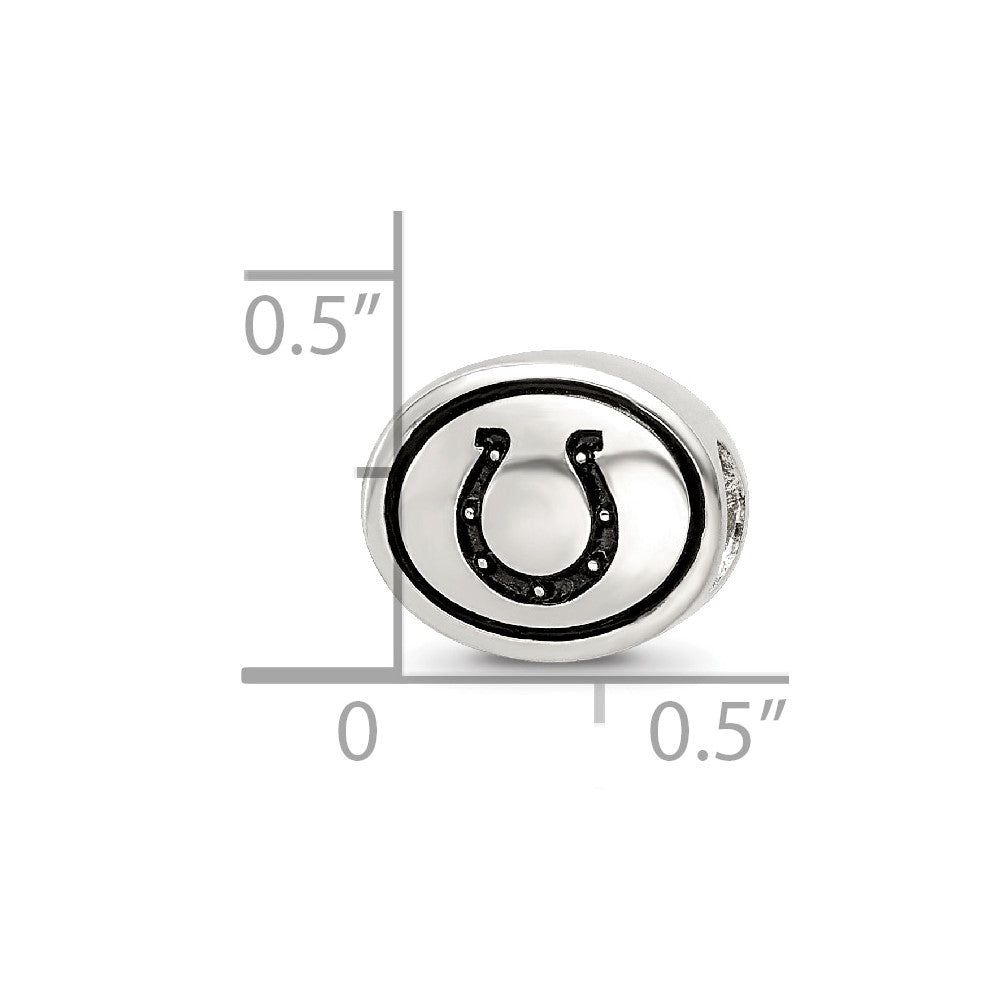 Sterling Silver Antiqued Indianapolis Colts Nfl Bead