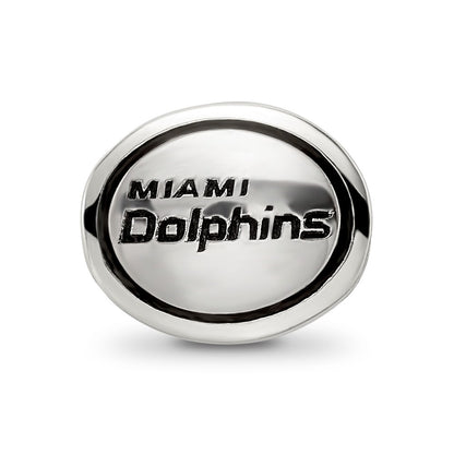 Sterling Silver Antiqued Miami Dolphins Nfl Bead