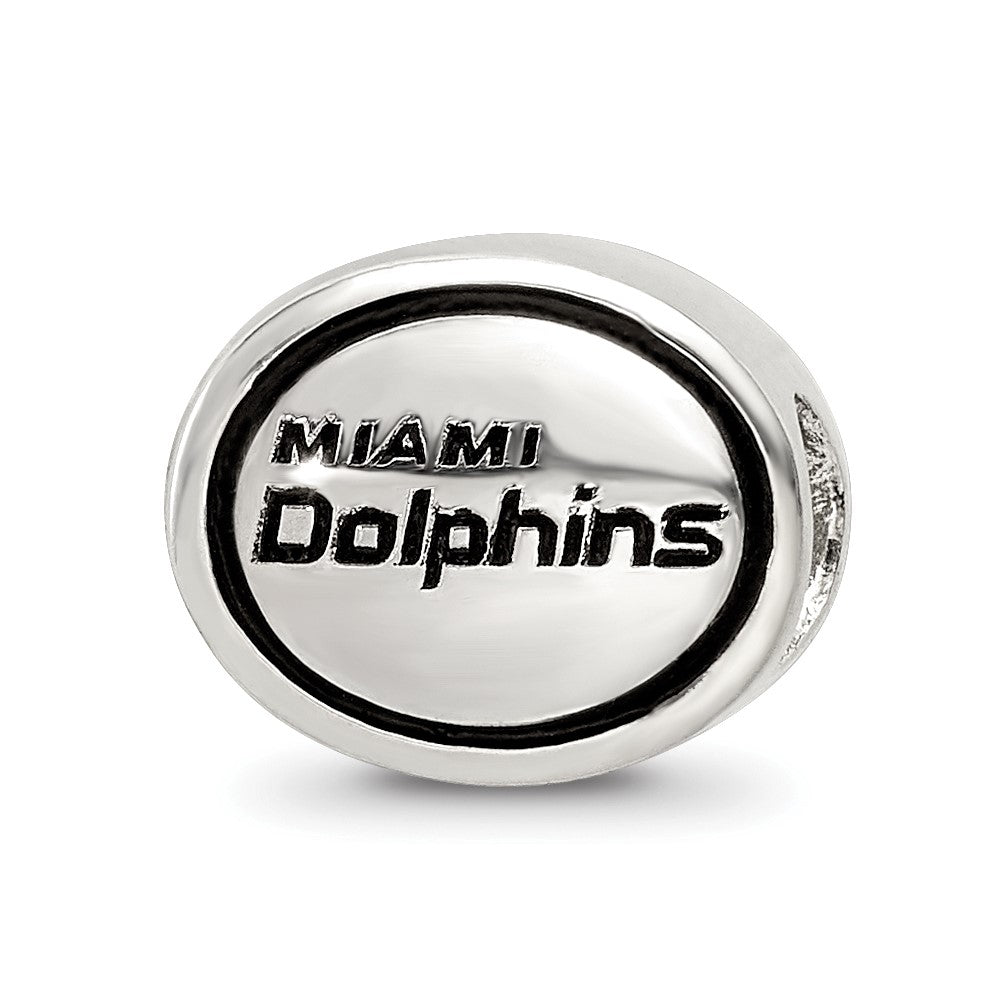 Sterling Silver Antiqued Miami Dolphins Nfl Bead