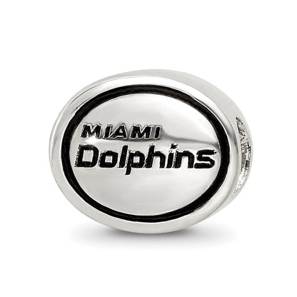 Sterling Silver Antiqued Miami Dolphins Nfl Bead