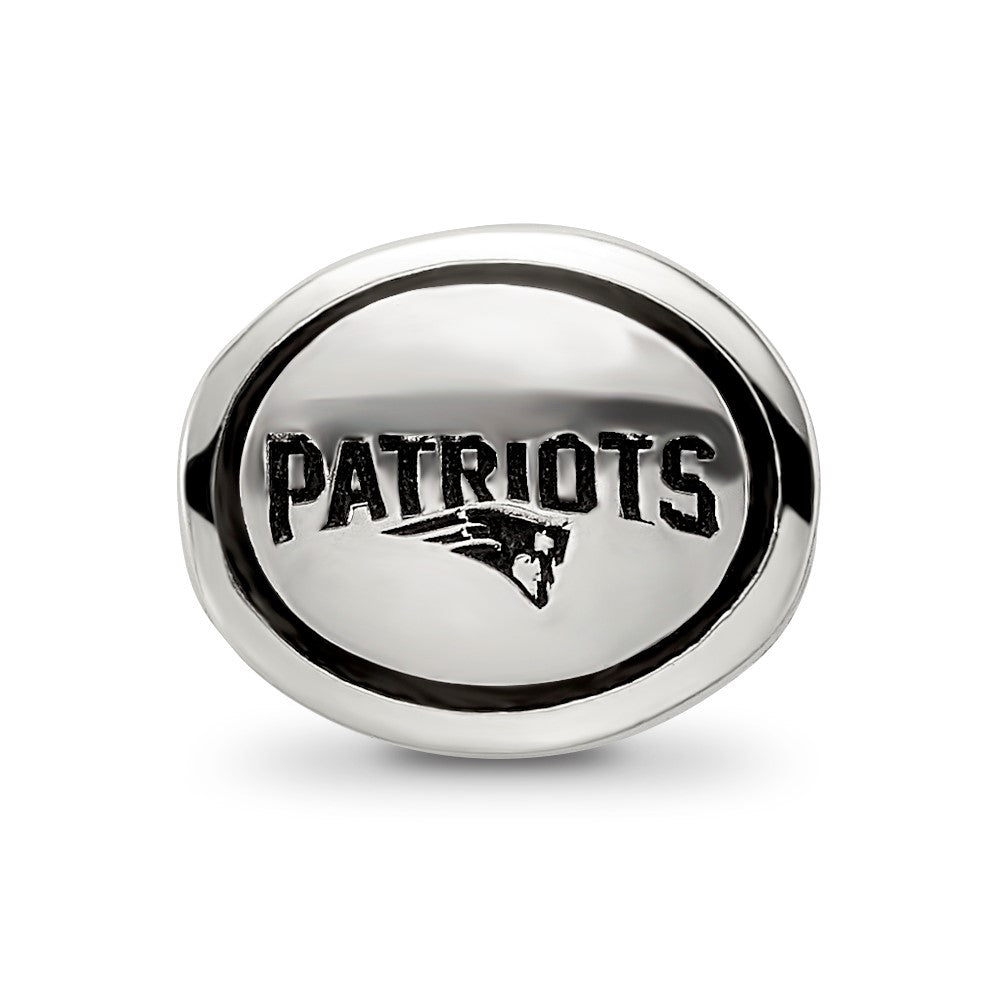Sterling Silver Antiqued New England Patriots Nfl Bead