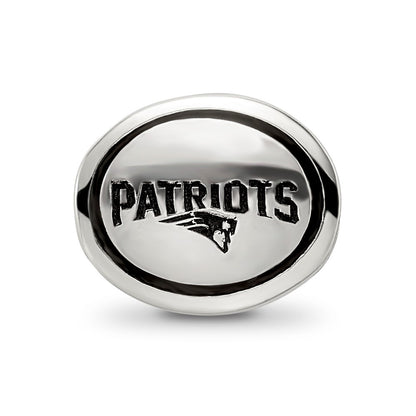 Sterling Silver Antiqued New England Patriots Nfl Bead